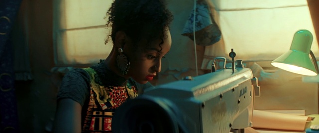 Video Reference: Sewing machine, Machine, Happy, Art, Jewellery, Sewing, Room, Fashion design, Child, T-shirt