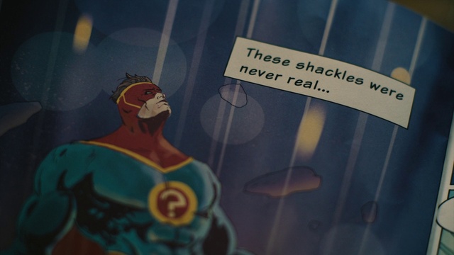 Video Reference: Organism, Art, Electric blue, Font, Cg artwork, Fictional character, Visual arts, Chest, Animated cartoon, Graphics