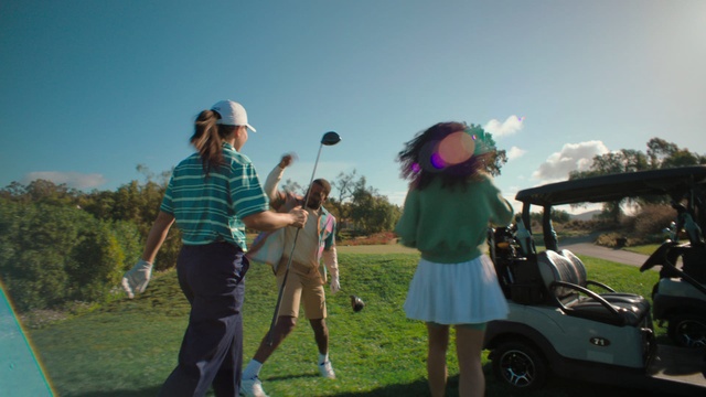 Video Reference: Sky, Tire, Cloud, Plant, Wheel, Vertebrate, Shorts, Hat, Tree, Mammal