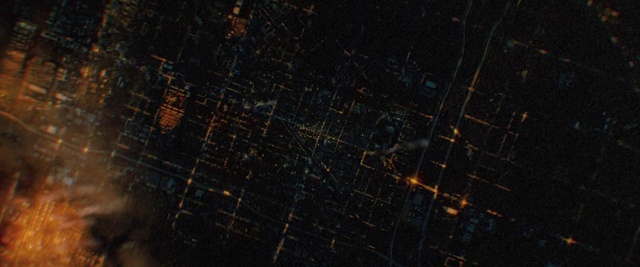 Video Reference: Sky, Font, Wood, Pattern, City, Space, Electric blue, Darkness, Road surface, Metal