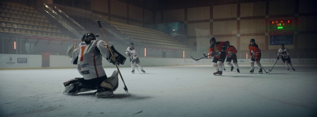 Video Reference: Hockey protective equipment, Hockey pants, Helmet, Sports uniform, Sports gear, Sports equipment, Ice hockey equipment, Vertebrate, Ice hockey position, Jersey