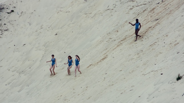 Video Reference: Beach, Slope, People on beach, Leisure, Singing sand, Recreation, Landscape, Travel, Aeolian landform, Sand