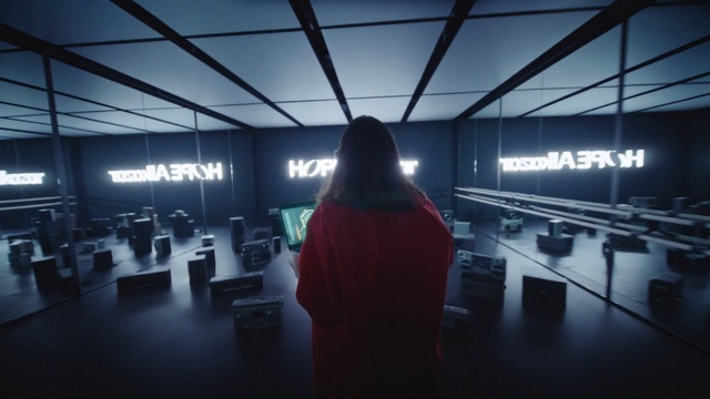 Video Reference: Automotive design, Building, Sky, Glass, Electricity, Symmetry, Darkness, Event, Flooring, Luxury vehicle