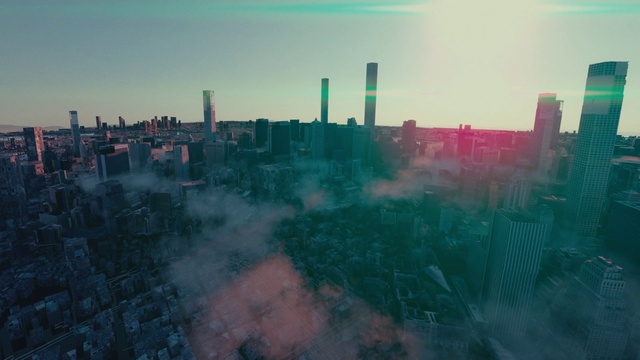 Video Reference: Sky, Atmosphere, Building, Skyscraper, Tower block, Sunlight, Natural landscape, Atmospheric phenomenon, Tower, Cityscape