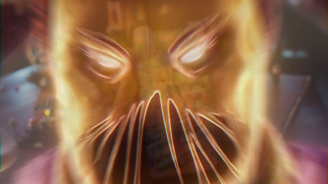 Video Reference: Eye, Eyelash, Felidae, Whiskers, Wood, Art, Cg artwork, Snout, Fictional character, Heat