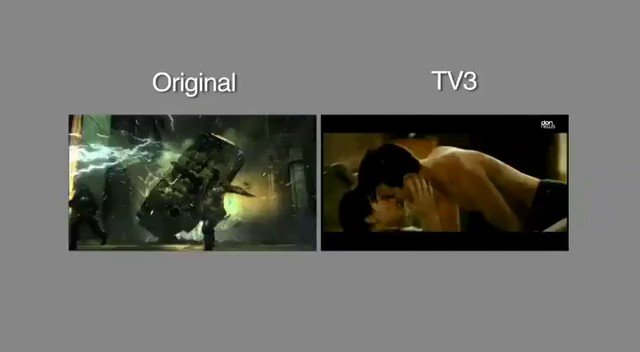 Video Reference: video frame, comparison, side by side, action scene, vehicle, sparks, romance, kiss, thumbnail, screen capture, gray background, text label