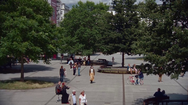Video Reference: Plant, Building, Tree, Road surface, Urban design, Public space, Leisure, Sidewalk, Travel, City