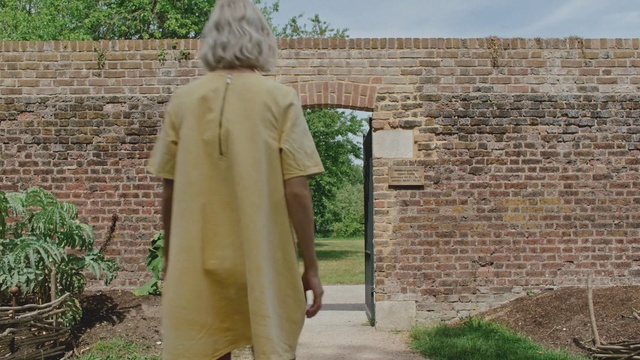 Video Reference: Plant, Sleeve, Dress, Tree, Brickwork, Brick, Sky, Grass, Waist, Sculpture