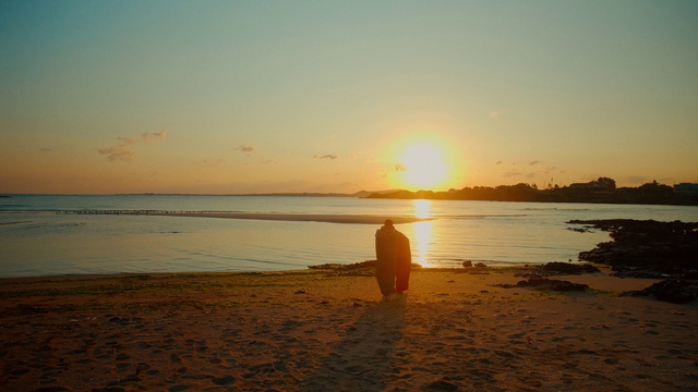 Video Reference: Water, Sky, Afterglow, Beach, Cloud, Sunlight, Lake, Coastal and oceanic landforms, Tree, Sunset