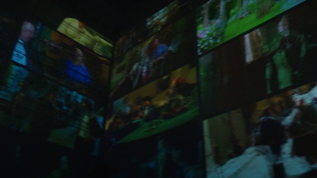 Video Reference: Tints and shades, Glass, Art, City, Darkness, Event, Electric blue, Visual arts, Room, Night