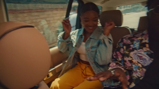Video Reference: Smile, Motor vehicle, Vehicle, Seat belt, Travel, Vehicle door, Fun, Leisure, Public transport, Thigh