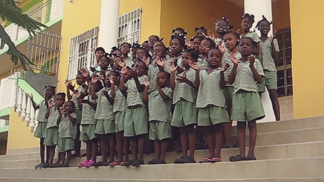 Video Reference: School uniform, Window, Standing, Smile, Military uniform, Academic institution, Uniform, Event, Team, Crowd