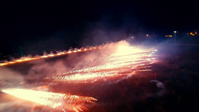 Video Reference: Atmosphere, Automotive lighting, Fire, Landscape, Gas, Horizon, Flame, Geological phenomenon, Heat, Tree