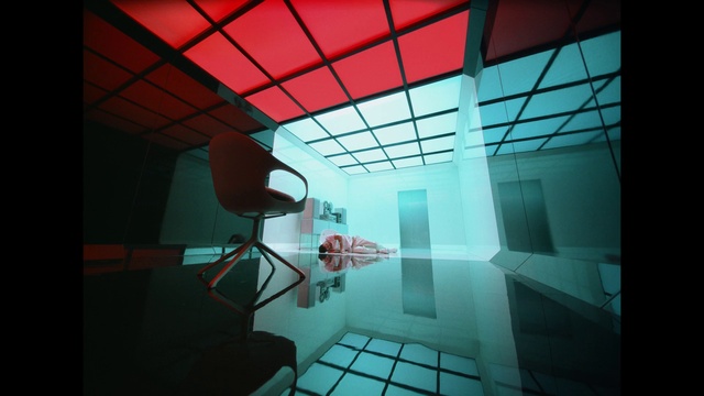 Video Reference: Architecture, Building, Magenta, Tints and shades, Art, Symmetry, Space, Ceiling, Glass, Transparent material