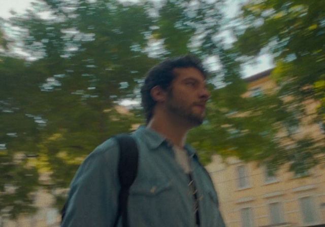 Video Reference: Dress shirt, Vision care, Beard, Branch, Neck, People in nature, Street fashion, Happy, Eyewear, Grass