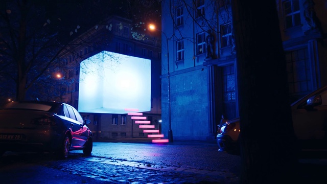 Video Reference: Blue, Light, Automotive lighting, Purple, Vehicle, Entertainment, Performing arts, Building, Tints and shades, Electric blue