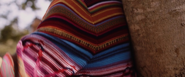 Video Reference: Outerwear, Neck, Purple, Textile, Sleeve, Grey, T-shirt, Pink, Tartan, Red