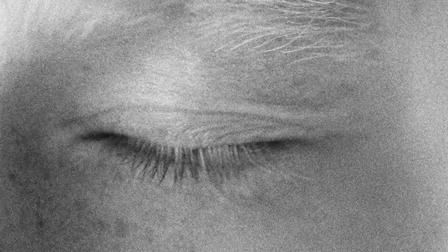 Video Reference: close-up, eye, closed eye, eyelashes, eyebrow, face, skin, black and white, portrait, macro, texture