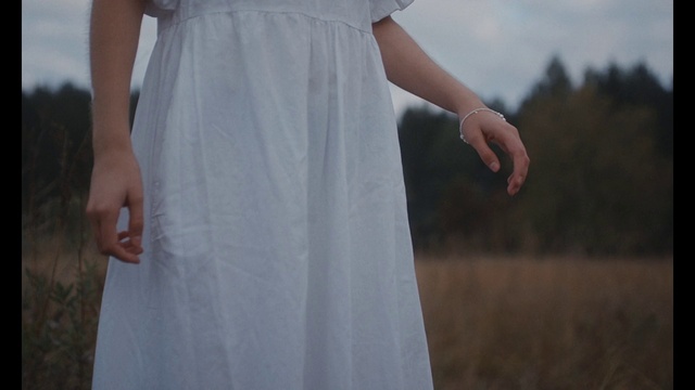 Video Reference: Wedding dress, Dress, One-piece garment, Flash photography, Sleeve, Bridal clothing, Waist, Bride, Happy, Gesture