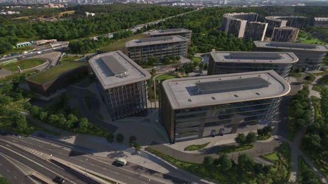 Video Reference: Building, Plant, Infrastructure, Urban design, Neighbourhood, Tree, Residential area, Public space, Roof, Commercial building