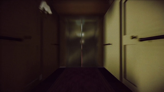 Video Reference: Fixture, Door, Wood, Flooring, Floor, Ceiling, Symmetry, Tints and shades, Darkness, Handle