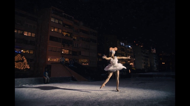 Video Reference: Flash photography, Dress, Ballet shoe, Building, Dance, Ballet tutu, Window, Performing arts, Entertainment, Athletic dance move