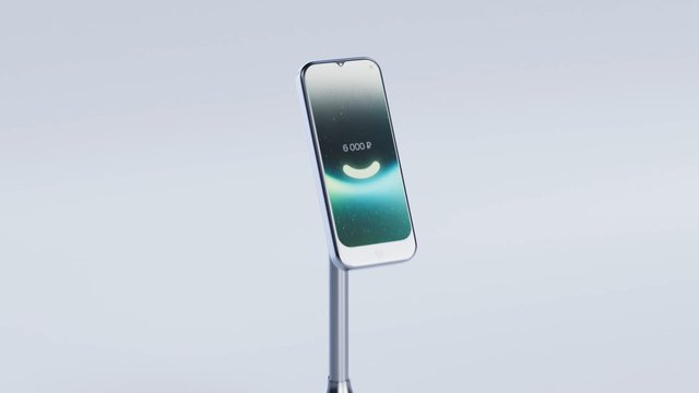 Video Reference: smartphone, phone, stand, mockup, product, digital interface, price, screen, minimal, studio, technology, display, mobile device, clean background