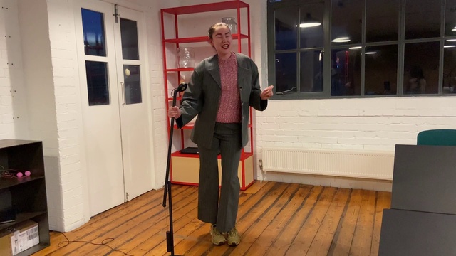 Video Reference: Wood, Flooring, Floor, Smile, Blazer, Hardwood, Door, Varnish, Event, Fashion design