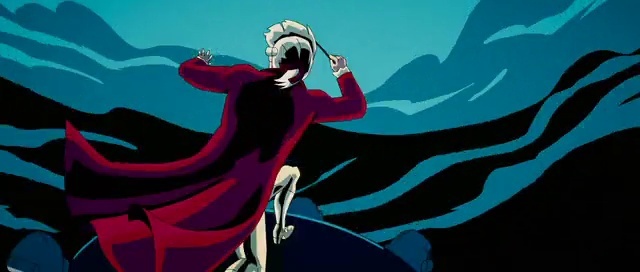 Video Reference: Azure, Gesture, Art, Painting, Personal protective equipment, Electric blue, Cg artwork, Graphics, Fictional character, Animation