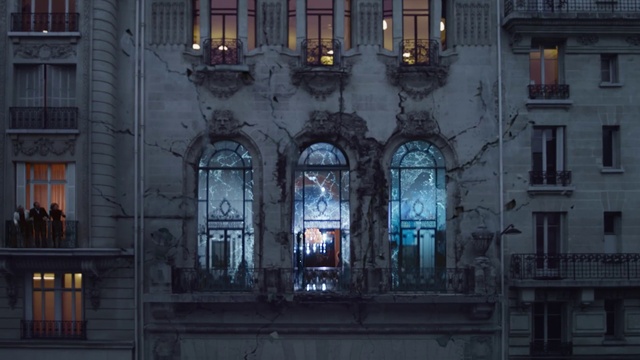 Video Reference: Window, Building, City, Facade, Metropolitan area, Metropolis, Symmetry, Darkness, Midnight, Door