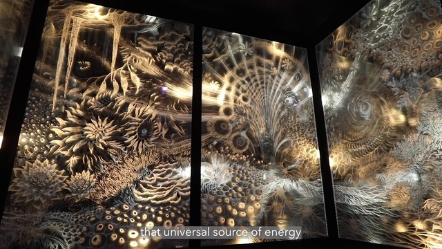 Video Reference: Branch, Rectangle, Organism, Street light, Art, Tints and shades, Glass, Pattern, Space, Symmetry