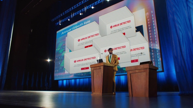 Video Reference: Podium, Lectern, World, Technology, Display device, Stage, Projection screen, Chair, Stage equipment, Event