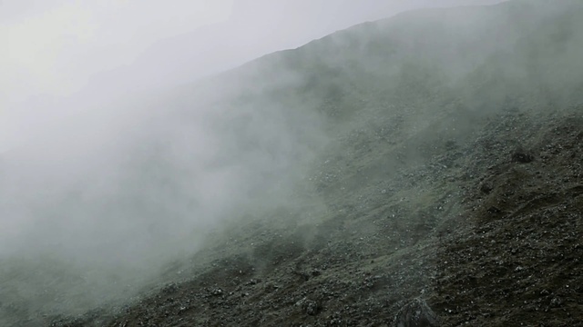 Video Reference: Mountain, Fog, Tree, Plant, Cloud, Slope, Terrain, Natural landscape, Wood, Landscape
