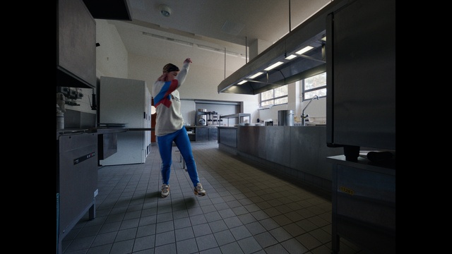 Video Reference: Flooring, Floor, Fashion design, Flash photography, Human leg, Electric blue, Machine, Ceiling, Denim, Room