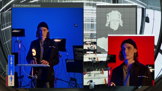 Video Reference: Microphone, Public address system, Blue, Coat, Music artist, Spokesperson, Entertainment, Audio equipment, Music, Hat