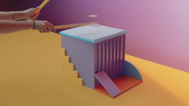 Video Reference: Azure, Gesture, Wood, Art, Font, Creative arts, Magenta, Electric blue, Balance, Rectangle