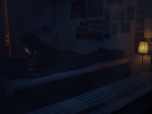 Video Reference: Comfort, Lighting, Lamp, Building, Grey, Wood, Floor, Bed frame, Flooring, Tints and shades