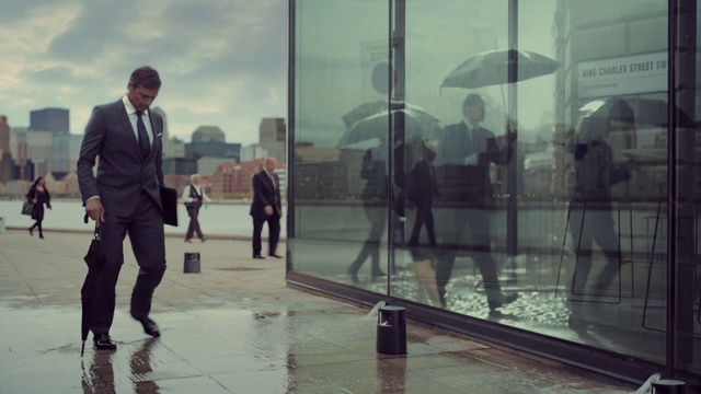 Video Reference: Daytime, Building, Cloud, Sky, Standing, Line, Flooring, Floor, Wall, Morning