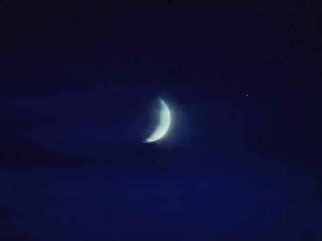 Video Reference: Crescent, Moon, Sky, Astronomical object, Eclipse, Symbol, Electric blue, Moonlight, Event, Universe