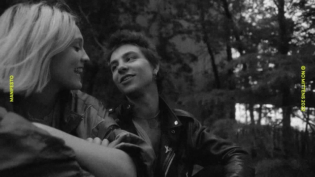 Video Reference: Smile, Flash photography, Black-and-white, Gesture, Style, Happy, Leather jacket, Monochrome, Monochrome photography, Grass