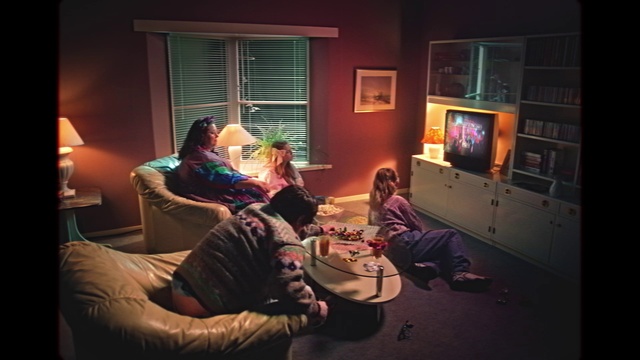 Video Reference: Window, Comfort, Purple, Flash photography, Tints and shades, Picture frame, Couch, Lamp, Fun, Living room