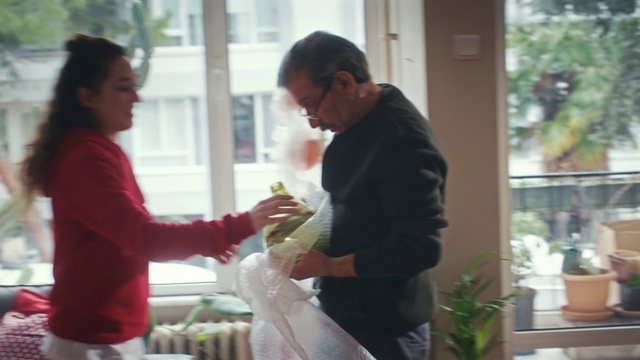 Video Reference: Flowerpot, Gesture, Plant, Greeting, Houseplant, Happy, Sharing, Event, Conversation, Formal wear