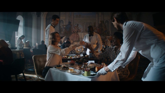 Video Reference: Tableware, Table, Food, Sharing, Cuisine, Cooking, Flash photography, Event, Conversation, T-shirt