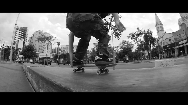 Video Reference: Cloud, Sky, Sports equipment, Black, Infrastructure, Black-and-white, Asphalt, Tree, Style, Building