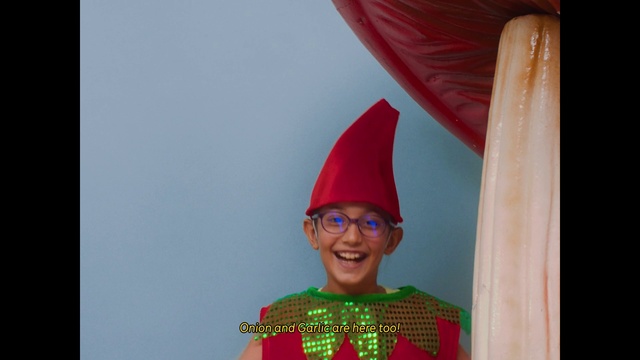 Video Reference: Glasses, Smile, Happy, Red, Party hat, Event, Costume hat, Magenta, Fashion design, Fun