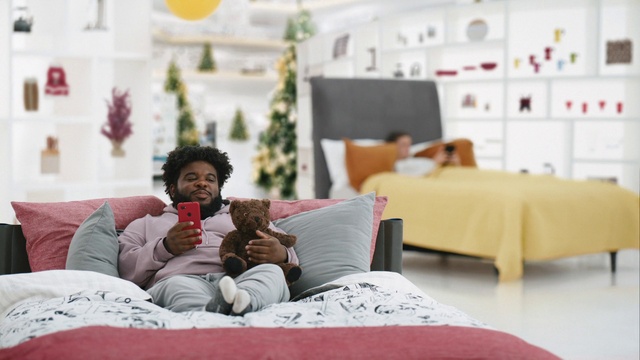 Video Reference: Furniture, White, Comfort, Textile, Lighting, Interior design, Yellow, Couch, Community, Leisure