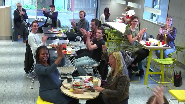 Video Reference: Clothing, Jeans, Table, Trousers, Outerwear, Food, Furniture, Chair, Sharing, Yellow