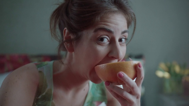 Video Reference: Nose, Cheek, Skin, Food, Lip, Hand, Eyebrow, Eyelash, Tableware, Mouth