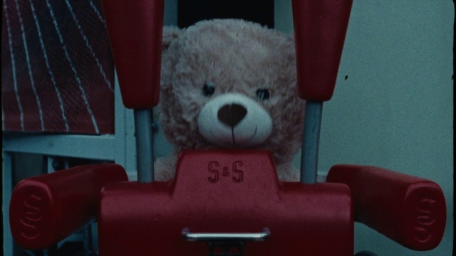 Video Reference: Blue, Toy, Teddy bear, Red, Pink, Gas, Snout, Stuffed toy, Magenta, Bear