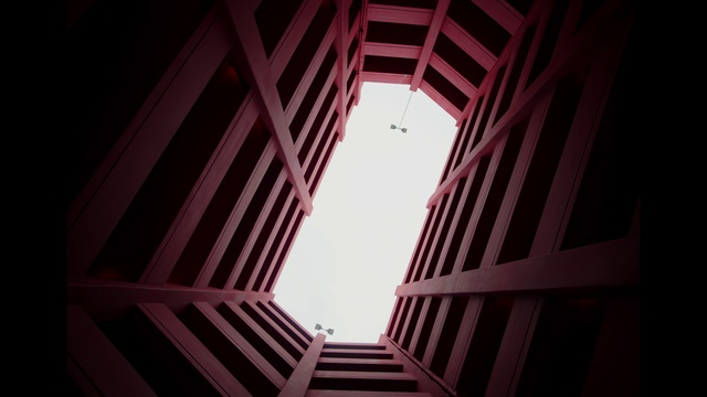 Video Reference: Building, Daytime, Sky, Rectangle, Wood, Purple, Pink, Magenta, Material property, Red